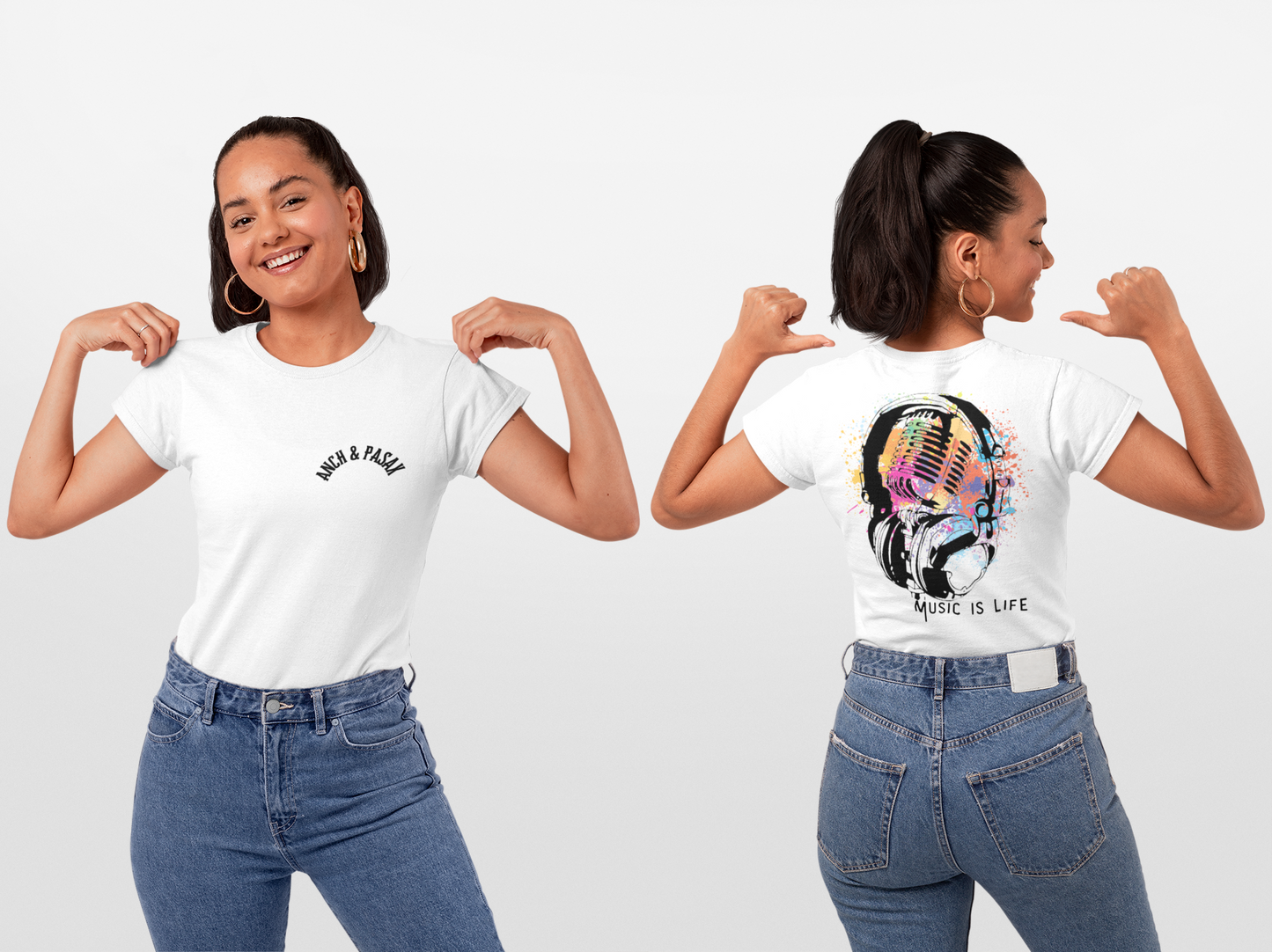 Multicolored headphone (Print on back)