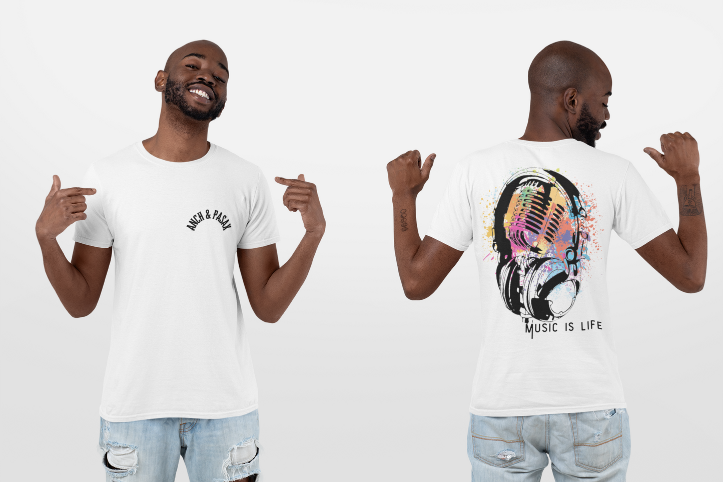 Multicolored headphone (Print on back)