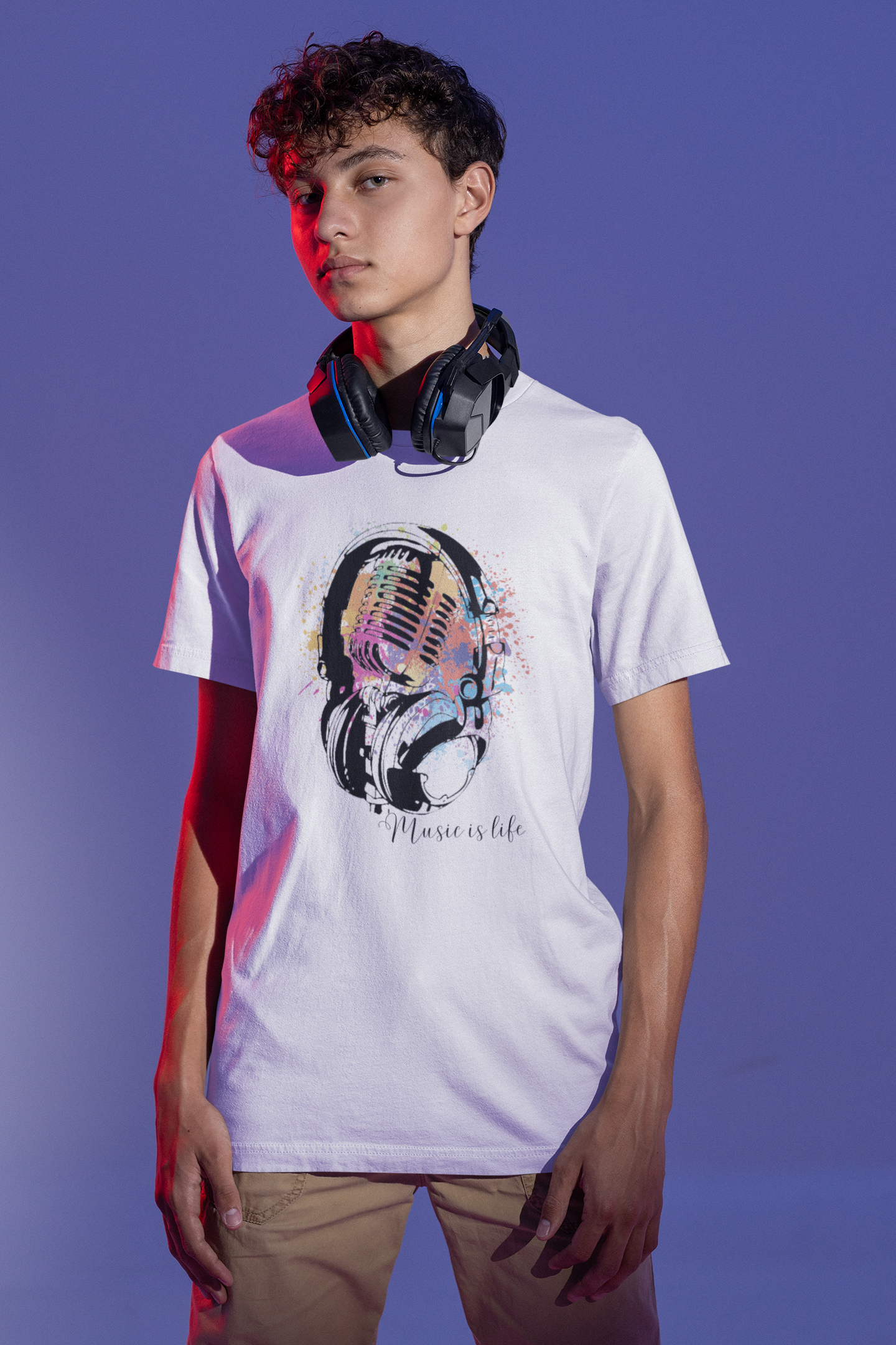 Multi colored Headphone (Print on front)